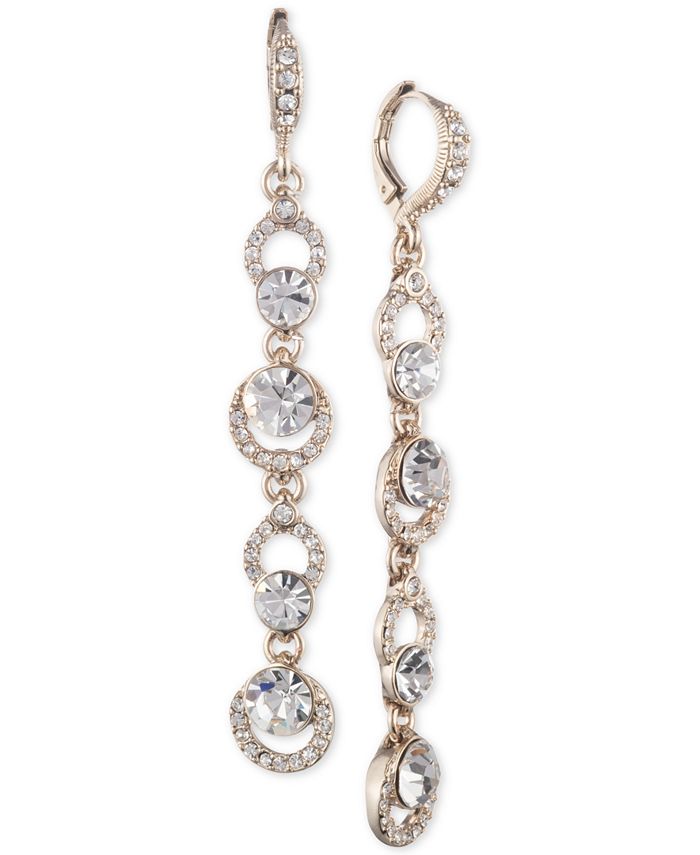 Givenchy GoldTone Crystal Linear Drop Earrings Macy's