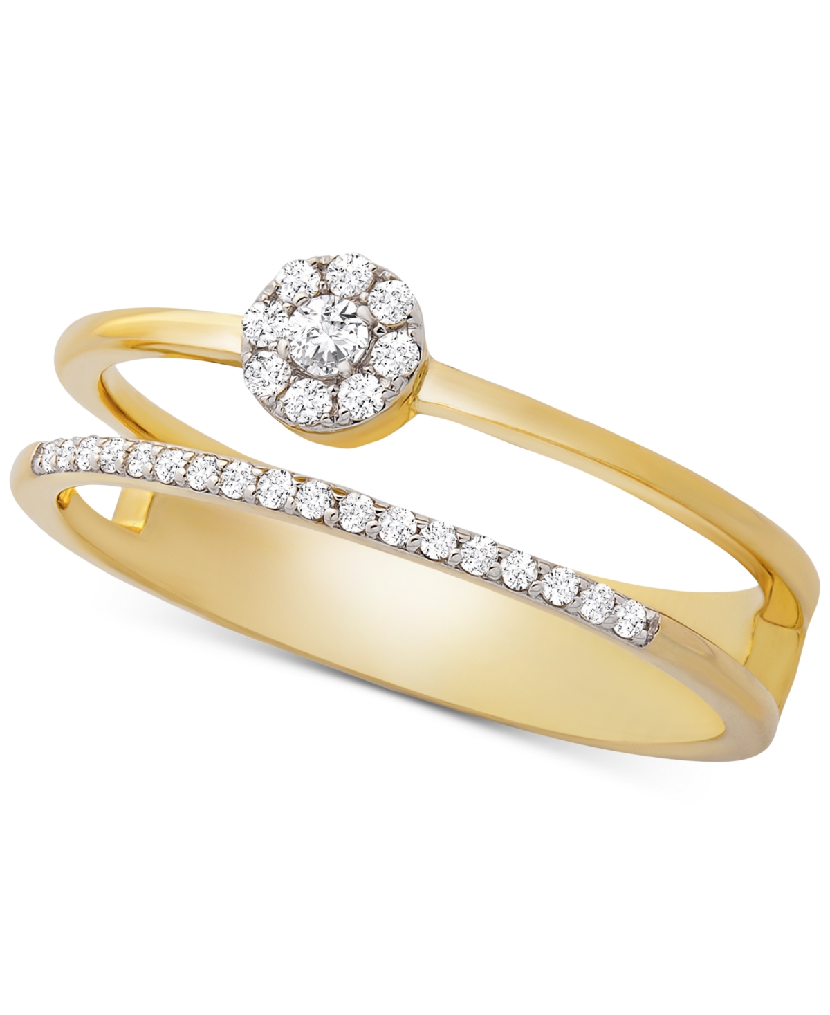 Diamond Cluster Double Ring (1/6 ct. t.w.) in 14k Gold, Created for Macy's - Yellow Gold