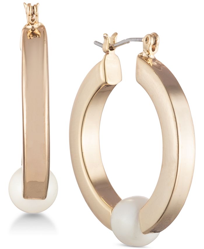 Lauren Ralph Lauren GoldTone Imitation Pearl Large Hoop Earrings Macy's