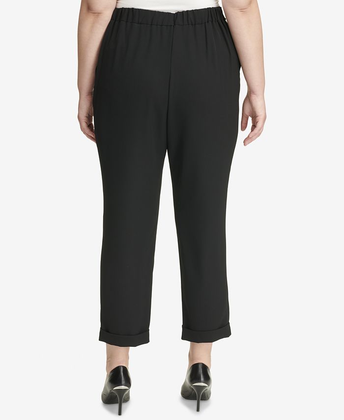 Calvin Klein Plus Size Paperbag Pants & Reviews - Pants & Capris ...