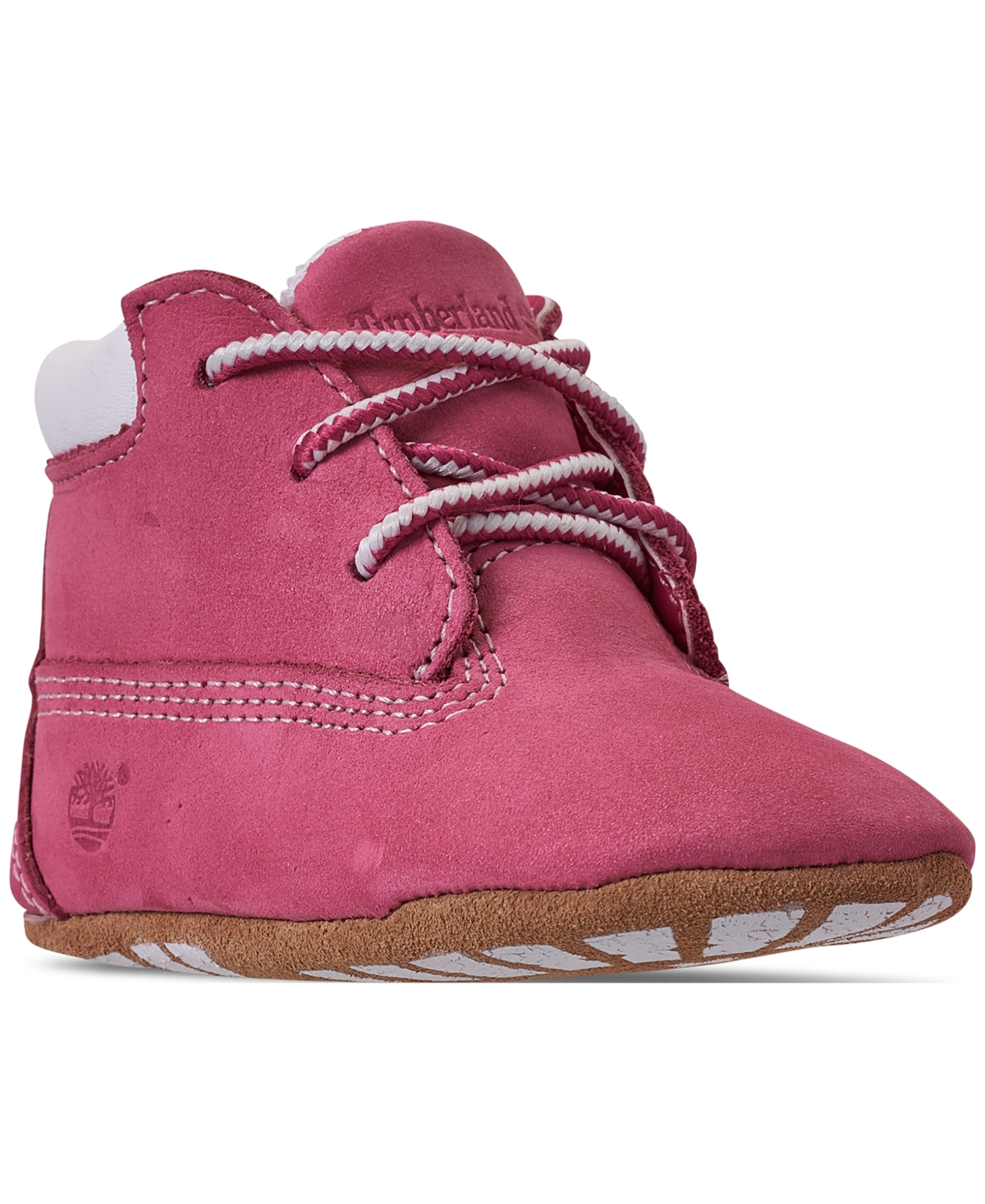 Timberland Baby Girls' Crib Booties And Cap Set From Finish Line In Pink Nubuck ModeSens