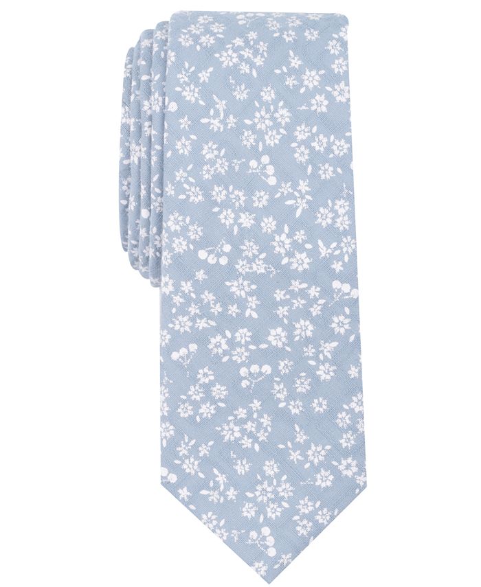 Bar III Men's Cristales Floral Skinny Tie, Created for Macy's Macy's