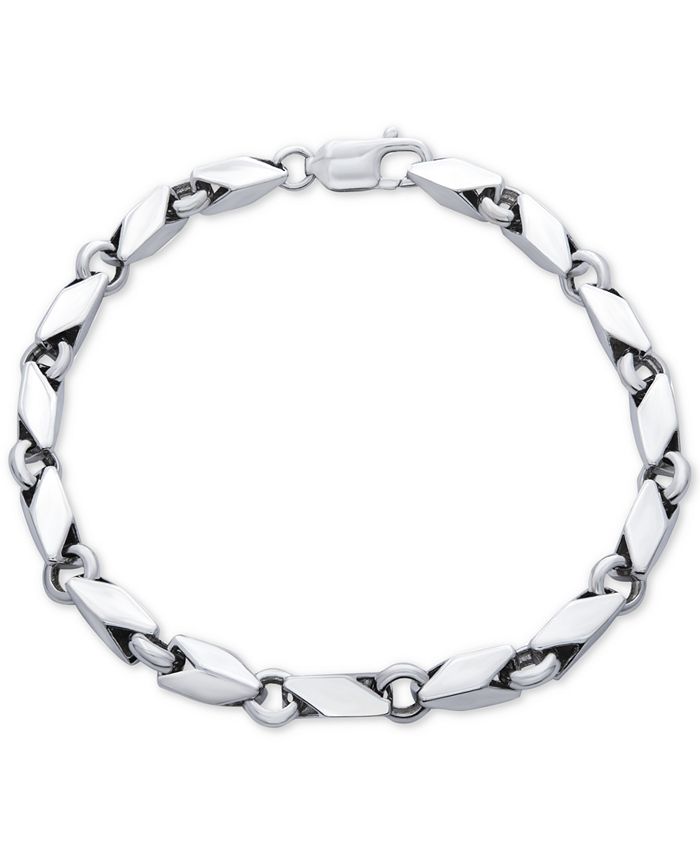 Macy's Men's Polished Link Bracelet in Sterling Silver - Macy's
