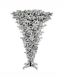 5.5 ft Flocked Upside Down Artificial Christmas Tree With 300 Clear Lights