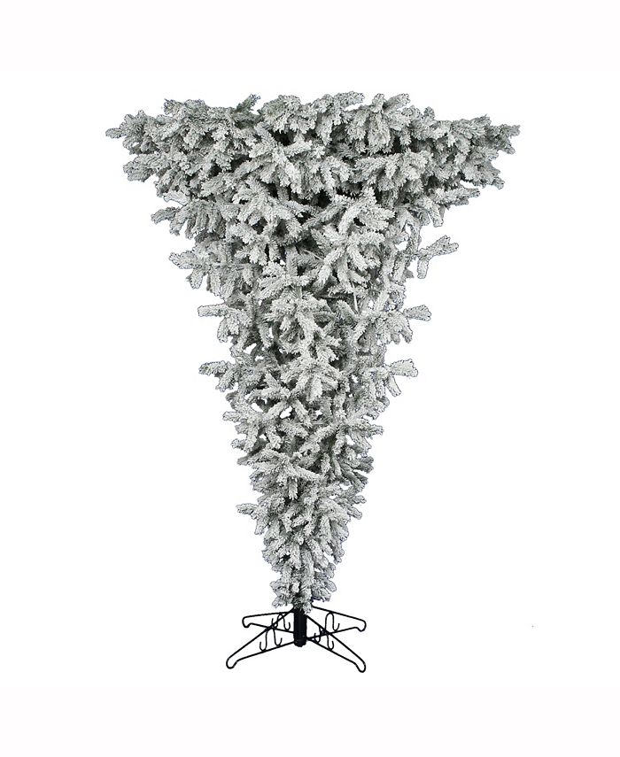 Vickerman 5.5 ft Flocked Upside Down Artificial Christmas Tree With 300