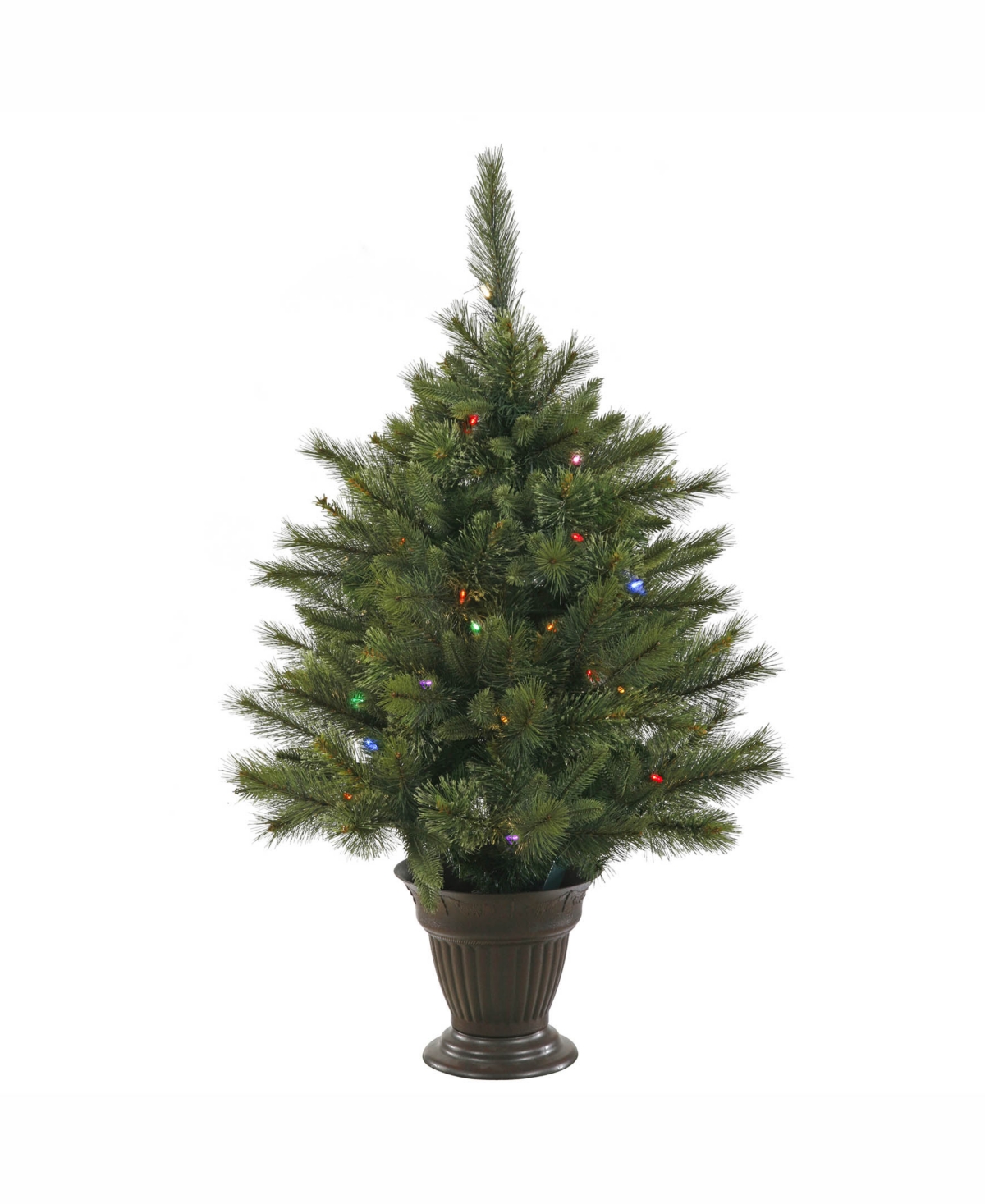 3.5 ft Cashmere Artificial Christmas Tree With 50 Multi-Colored Lights
