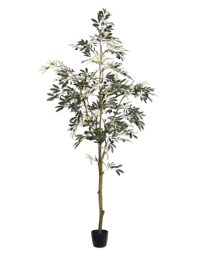 Vickerman Artificial 7' Potted Olive Tree 1175 With Leaves And 98 Berries