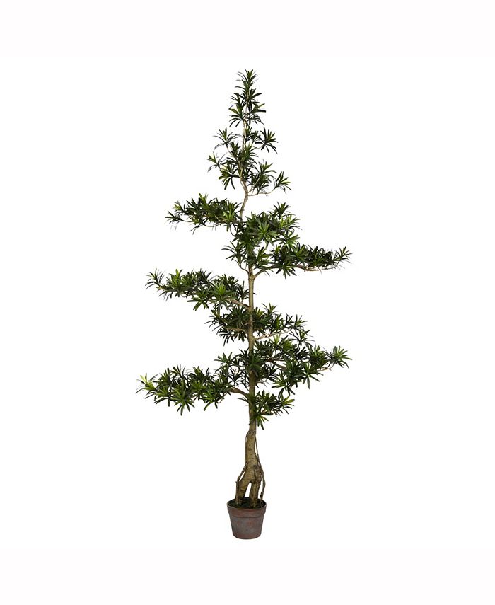 Vickerman 6' Artificial Potted Podocarpus Tree With 4020 Leaves Macy's