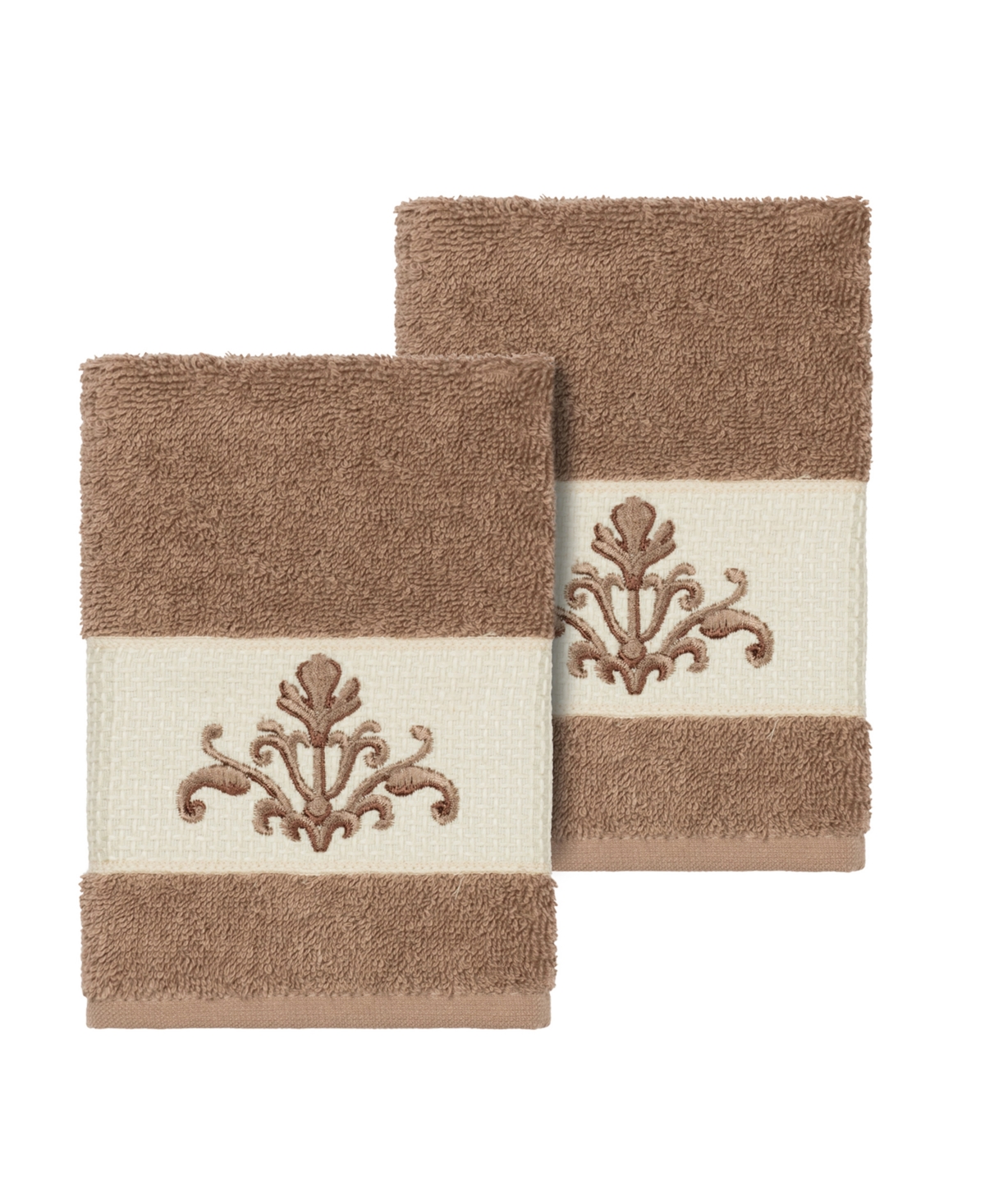 Linum Home Scarlet 2-pc. Embellished Washcloth Set