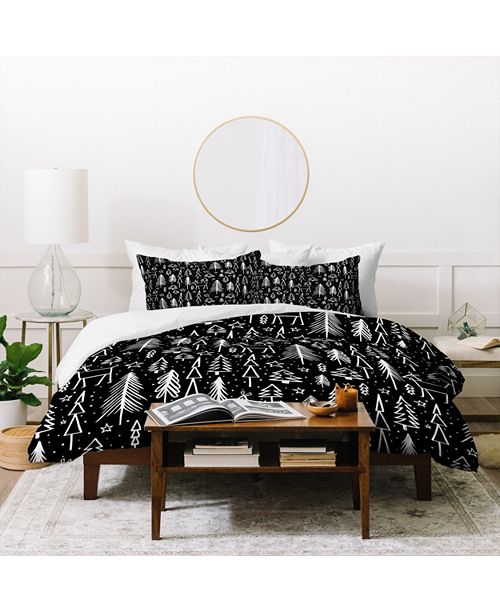 Deny Designs Heather Dutton Winter Wonderland Black Twin Duvet Set