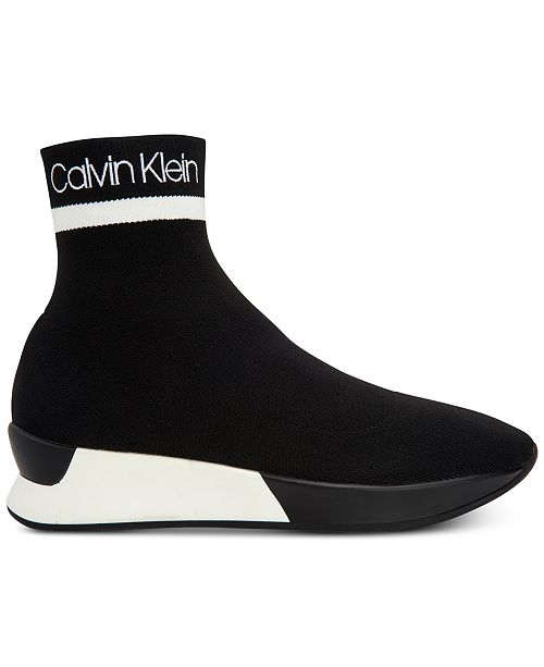 Calvin Klein Women's Quan Stretch Knit Sneakers & Reviews - Athletic ...