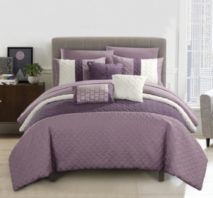 Chic Home Osnat 10-pc King Comforter Set Bedding In Plum