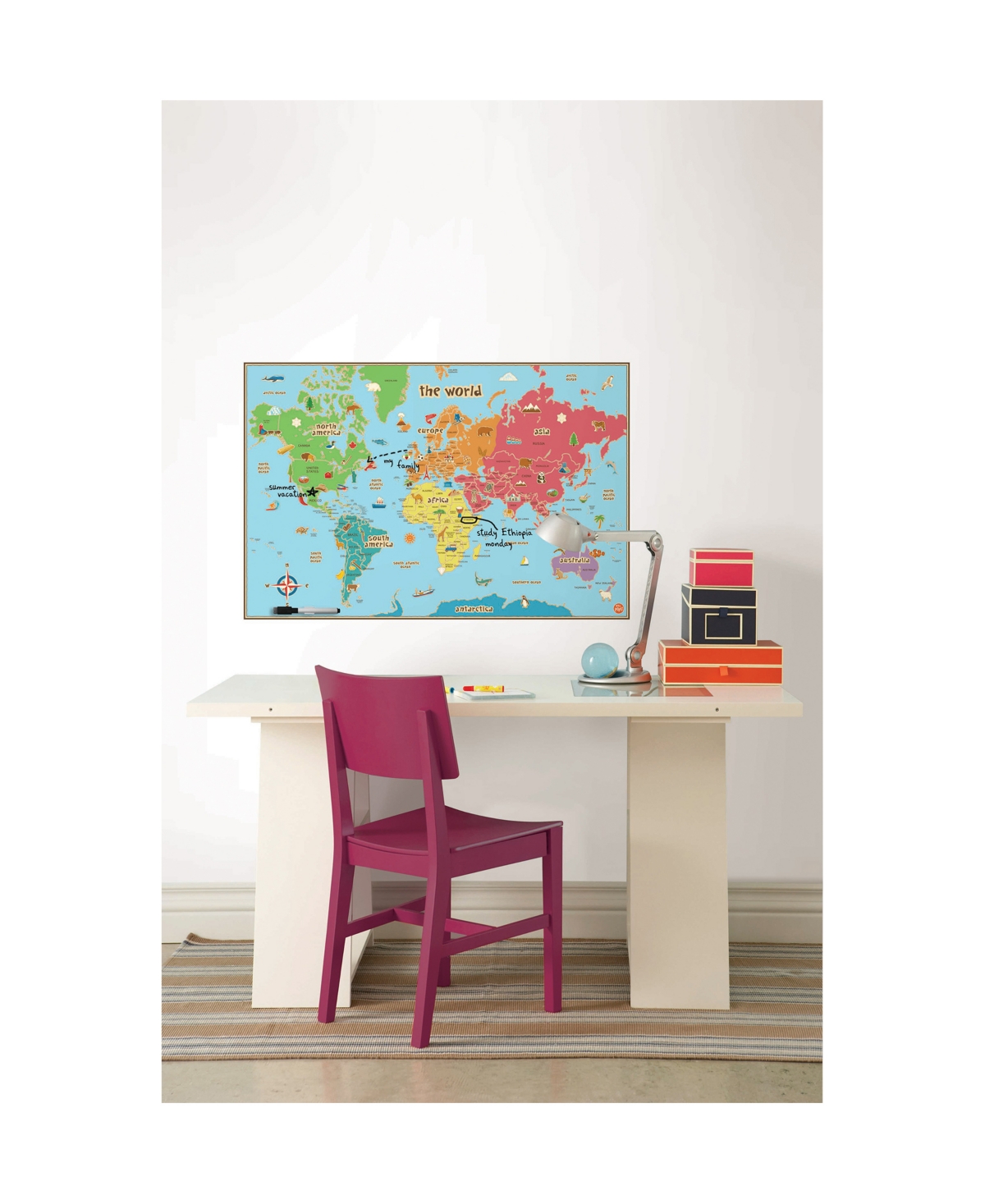 Kids World Dry Erase Map Decal