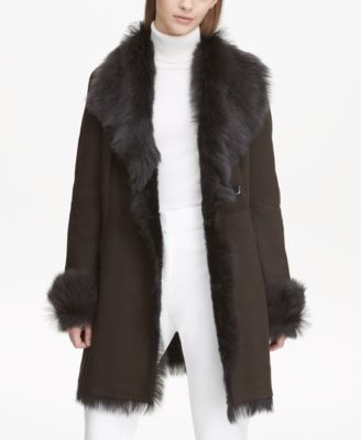 calvin klein shearling coat