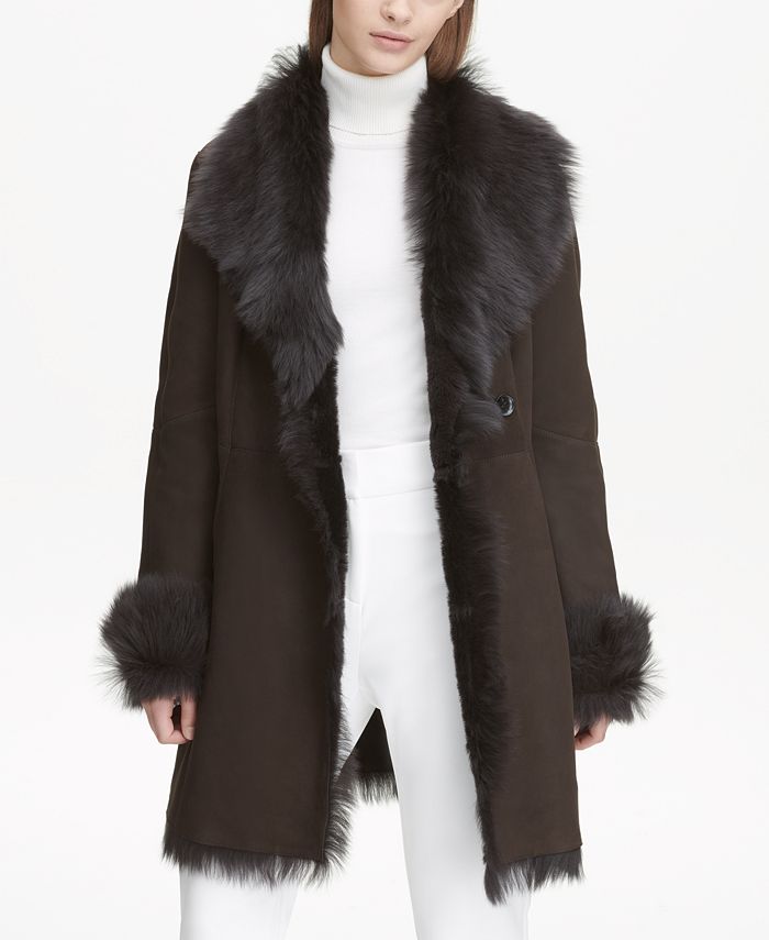 Calvin Klein Toscana Shearling Coat & Reviews - Coats & Jackets - Women -  Macy's