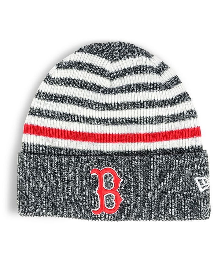 New Era Boston Red Sox Striped Cuff Knit Hat - Macy's