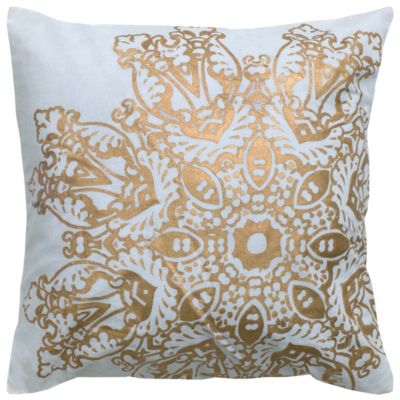 Rizzy Home Medallion Foil Print Polyester Filled Decorative Pillow, 18 ...