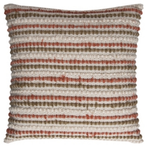 Rizzy Home Striped Polyester Filled Decorative Pillow, 20" X 20" In Orange