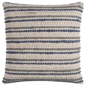 Rizzy Home Striped Polyester Filled Decorative Pillow, 20" X 20" In Blue