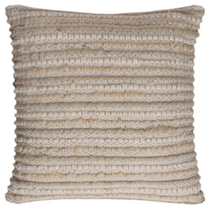 Rizzy Home Striped Polyester Filled Decorative Pillow, 20" X 20" In Natural