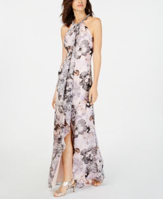 Calvin Klein Embellished Ruffled Gown 