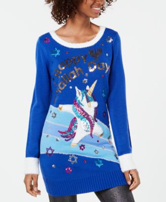Hooked Up by IOT - Juniors' Sequined Tunic Sweater