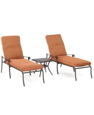 Chateau Outdoor Cast Aluminum 3-Pc. Chaise Set (2 Chaise Lounge and 1 End Table), Created for Macy's