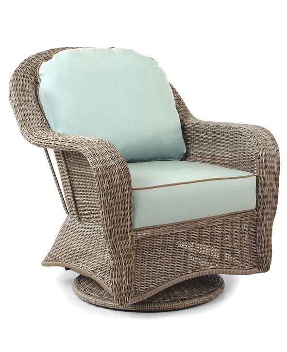 Furniture Sandy Cove Wicker Outdoor Swivel Glider, with Sunbrella