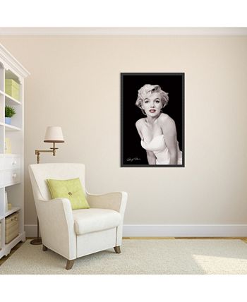 Amanti Art - Marilyn Monroe - Red Lips by Milton H. Greene- 25x37 Framed Art Print