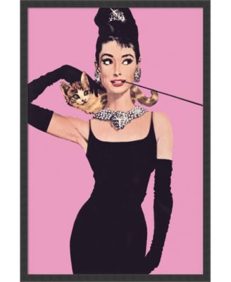 Amanti Art - Audrey Hepburn - Pink- 25x37 Framed Art Print