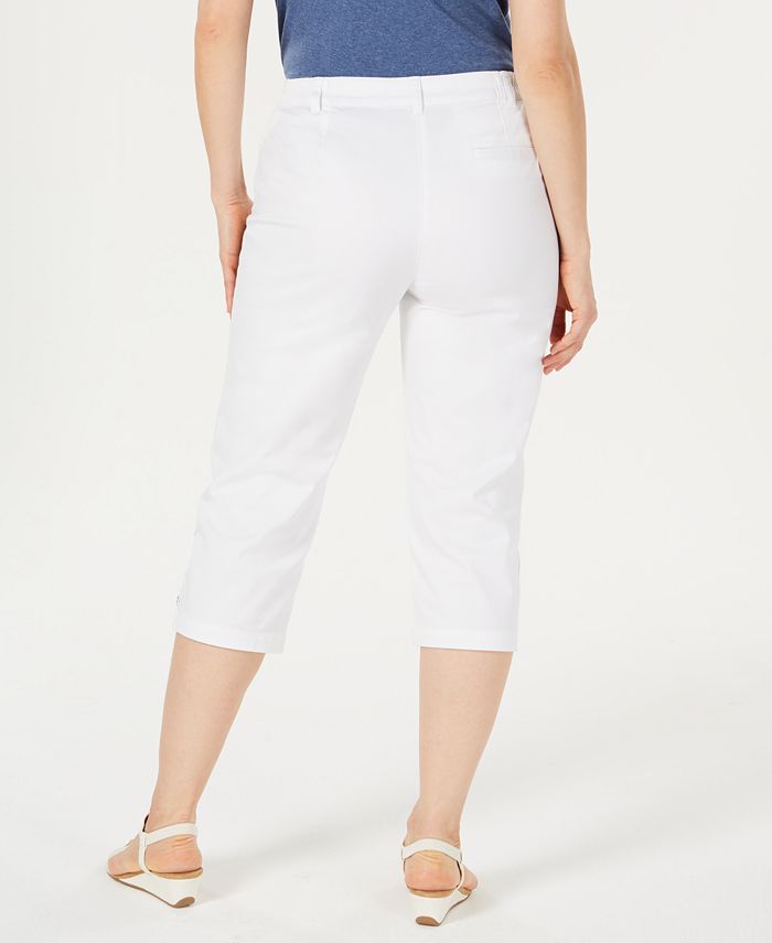 Karen Scott Button-Hem Capri Pants, Created for Macy's - Macy's
