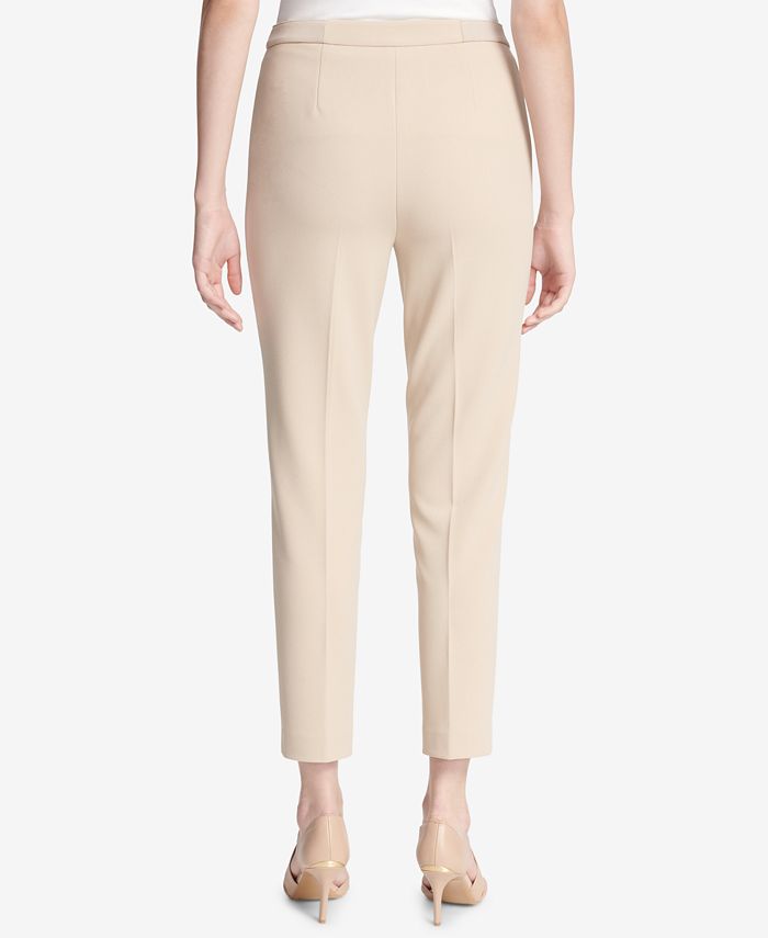 Calvin Klein Front-Slit Skinny Pants - Macy's