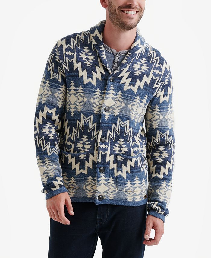 Lucky Brand Men's Ombre Shawl Cardigan Sweater & Reviews - Sweaters ...