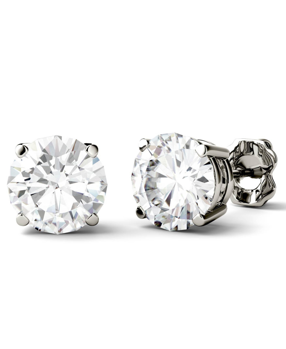 Moissanite Stud Earrings (3 ct. t.w. Diamond Equivalent) in 14k White or Yellow Gold - Gold