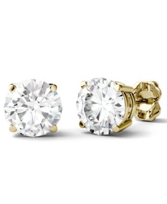Moissanite Stud Earrings (3 ct. t.w. Diamond Equivalent) in 14k White or Yellow Gold - Gold