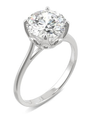 image of Moissanite Round Solitaire Ring (2-3/4 ct. tw. Diamond Equivalent) in 14k White Gold or 14k Yellow Gold