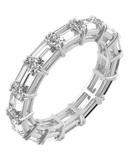 Get Wallpaper Charles Colvard Moissanite Emerald Eternity Band 3 3 4 Ct Tw In 14k White Gold Reviews Rings Jewelry Watches Macy S HD