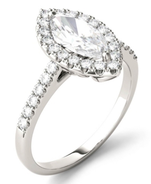 image of Moissanite Marquise Halo Ring (1-3/8 ct. tw. Diamond Equivalent) in 14k White Gold