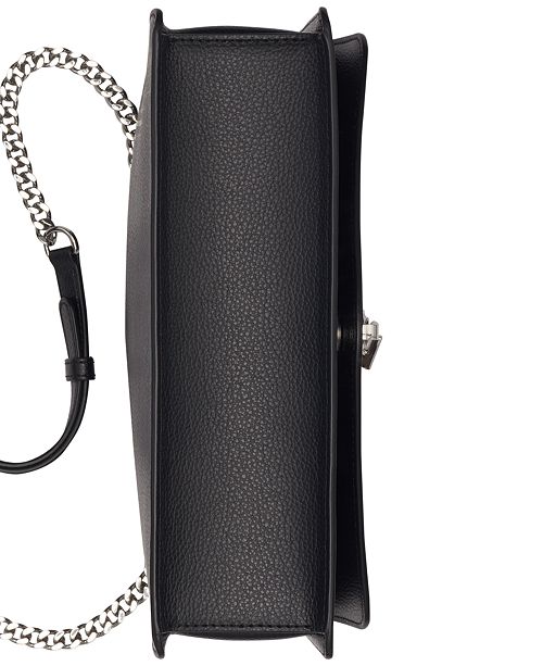 Dkny Elissa Leather Graffiti Logo Chain Strap Shoulder Bag