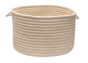 Natural Wool Houndstooth Braided Basket