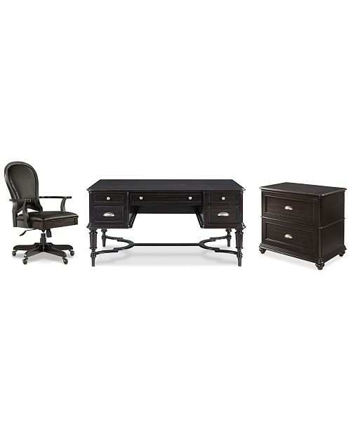 Furniture Clinton Hill Ebony Home Office 3 Pc Set Writing Desk
