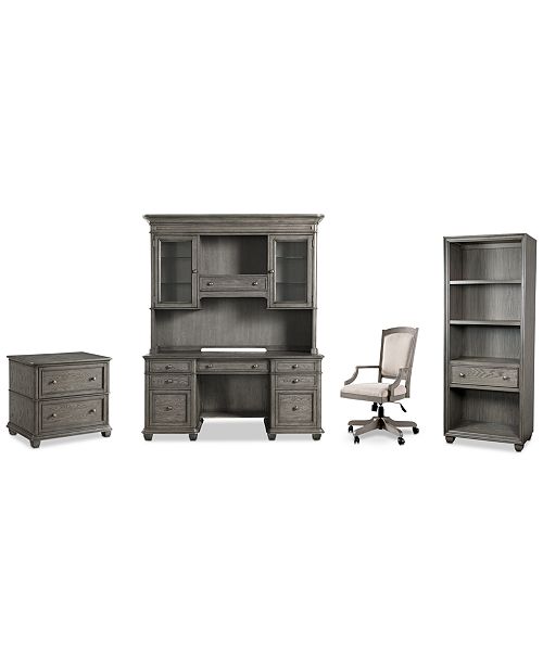 Furniture Sloane Home Office 5 Pc Set Credenza Hutch Lateral