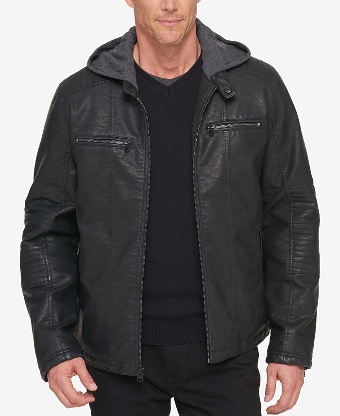 Descubrir 77+ imagen levi’s men’s faux leather hooded jacket