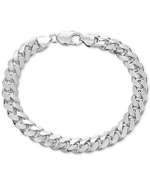 Macy's Men's Cuban Link Chain Bracelet in Sterling Silver & Reviews ...
