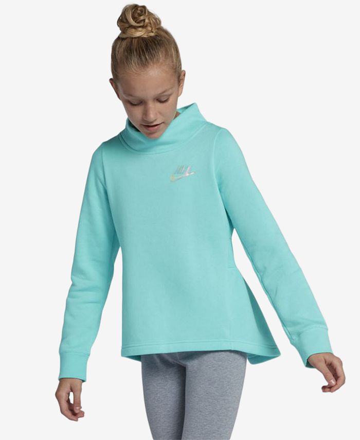 Nike Big Girls Sportswear Fleece Pleated-Back Sweatshirt - Macy's