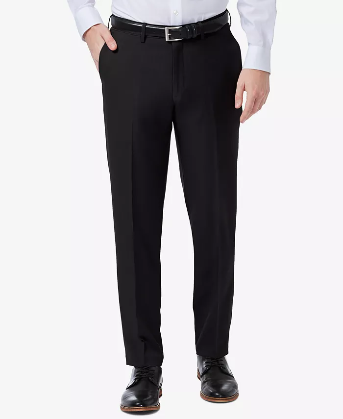 Men's Premium Comfort Slim-Fit Performance Stretch Flat-Front Dress Pants