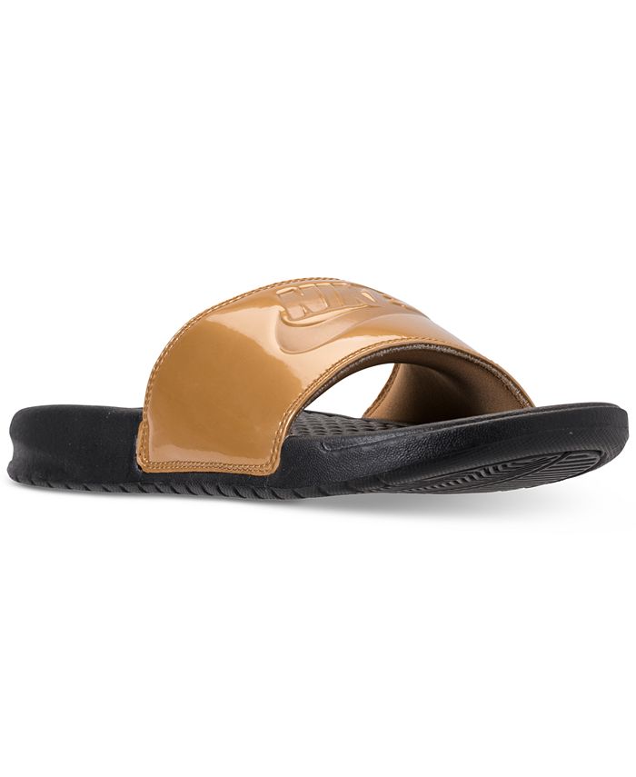 Women's nike benassi just do it metallic slide sandals top