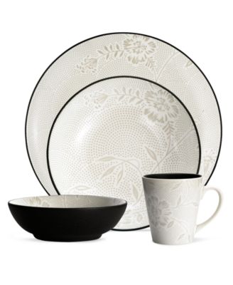 Noritake - Colorwave Graphite Bloom 4-Piece Place Setting