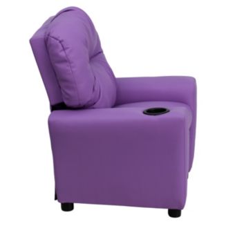 Contemporary Lavender Vinyl Kids Recliner With Cup Holder - Macy's