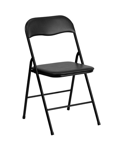5 Piece Black Folding Card Table And Chair Set